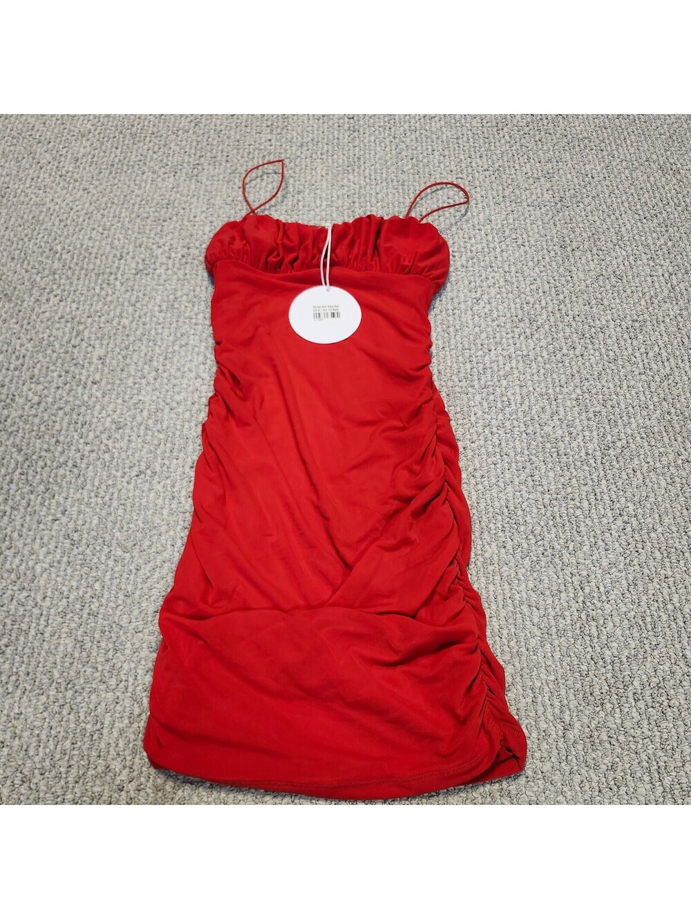 Princess Polly Penney Red Mini Dress Ruched Sides and Spaghetti Straps Sz 8 NWT